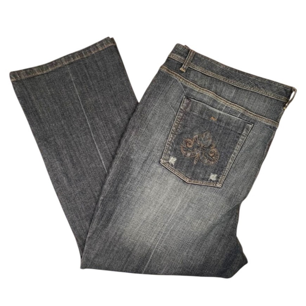 Lane Bryant Jeans 32 Bootcut Stretch Denim‎ Medium Wash Embroidered Pocket NWT
